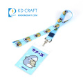 Wholesale cheap custom logo dye sublimation printing funny anime cute cartoon lanyards with metal clip